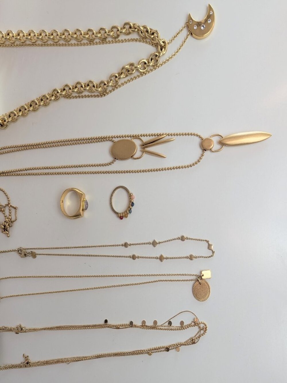 Madewell & Anthropologie Curated Gold Jewelry Bundle Layered Chains Rings - Picture 13 of 13